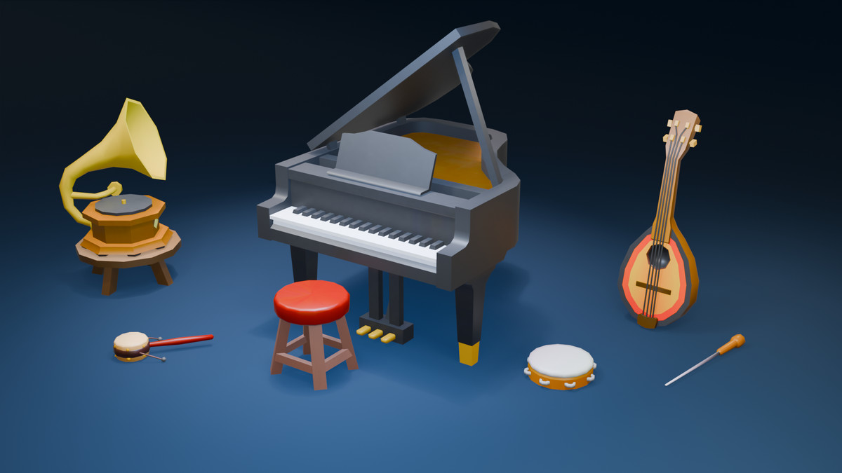 Musical Instruments Pack – Low-Poly 3D Models