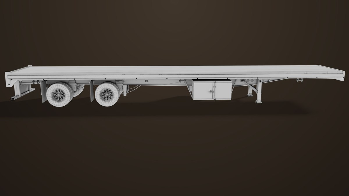 Flat Bed Trailer 05 Heavy Truck URP HDRP Textures