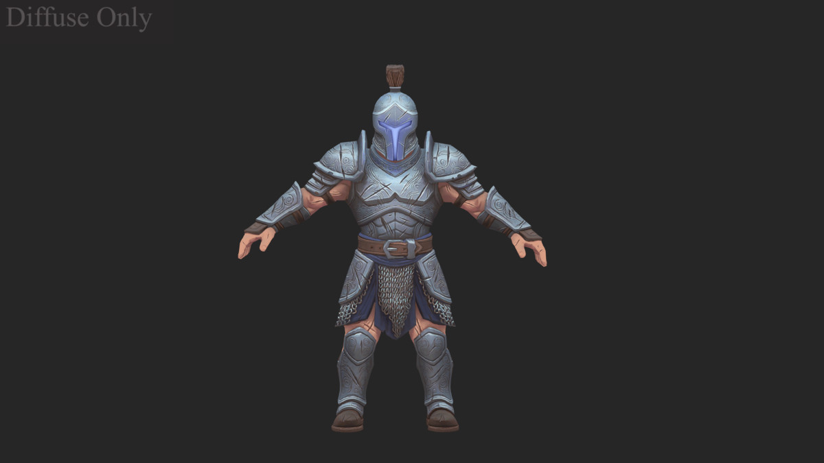 Stylized Silver Warrior - Humanoid Low Poly