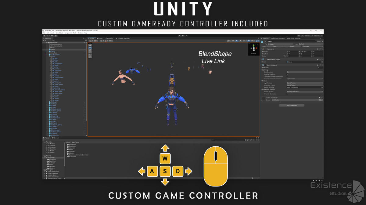 Blue Vortex – Stylized Sci-Fi Shooter Girl