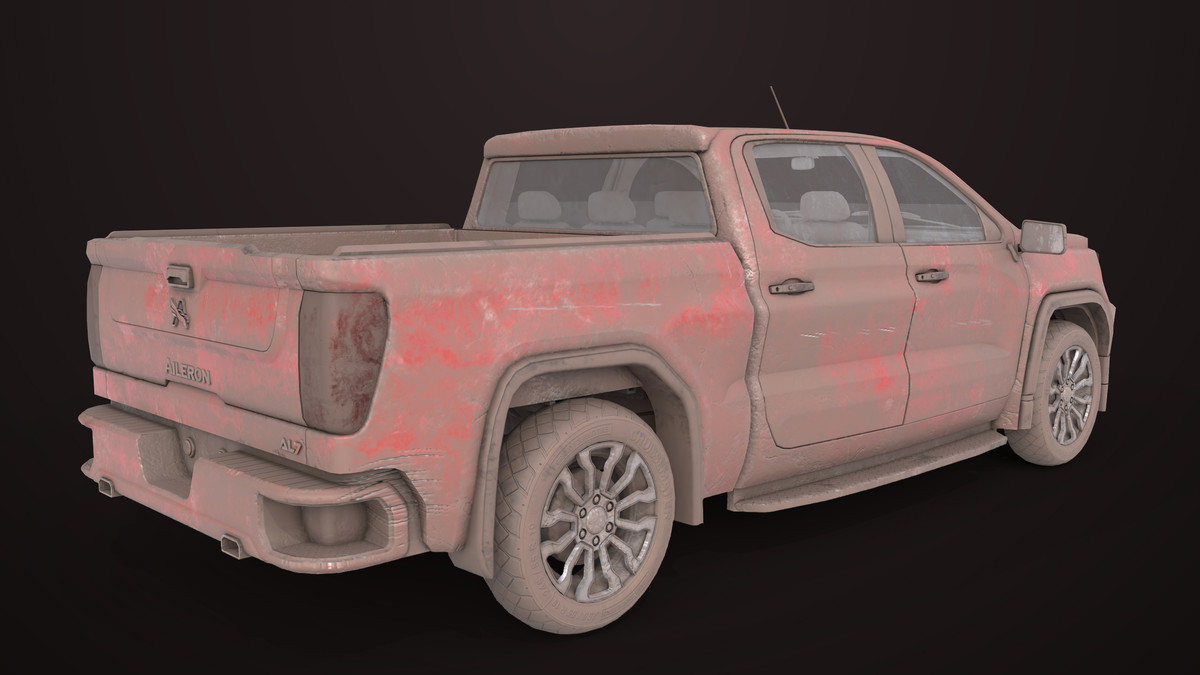 Pickup Truck 02 Red Dusty URP HDRP Textures