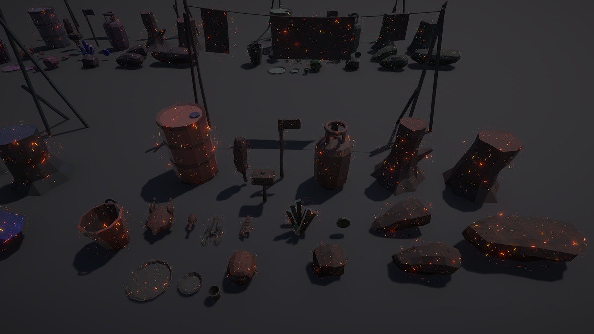 Magical Polygon Props(with Burn & Reveal FX)