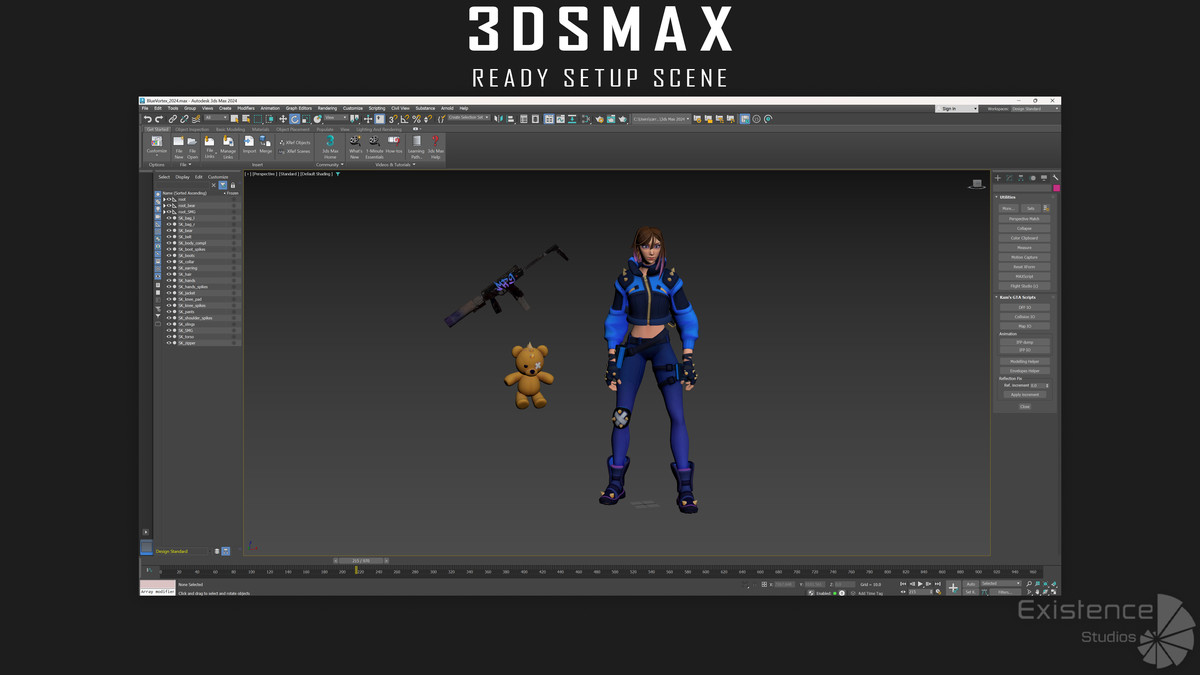Blue Vortex – Stylized Sci-Fi Shooter Girl