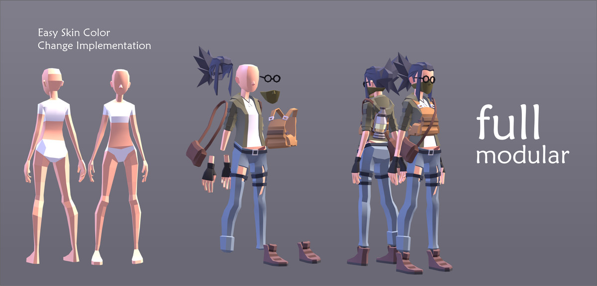 AISHA EXT| LOWPOLY CHARACTER : Additional Outfits