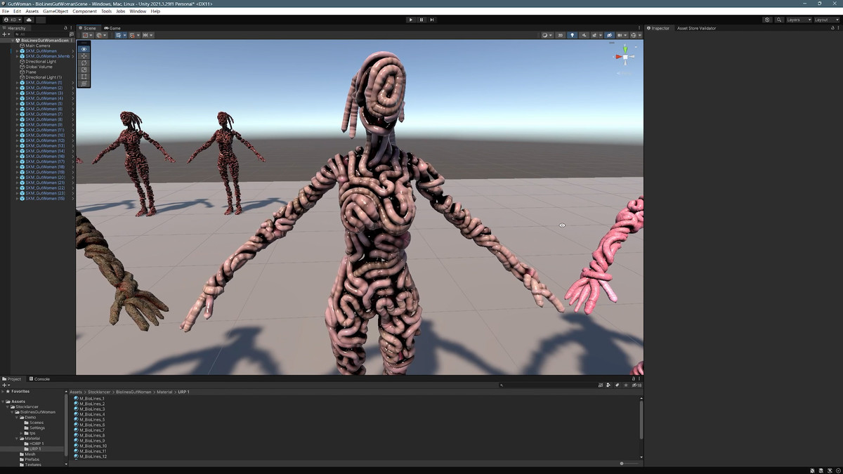 Bio Lines: Gut Woman, a Humanoid Character for horror games