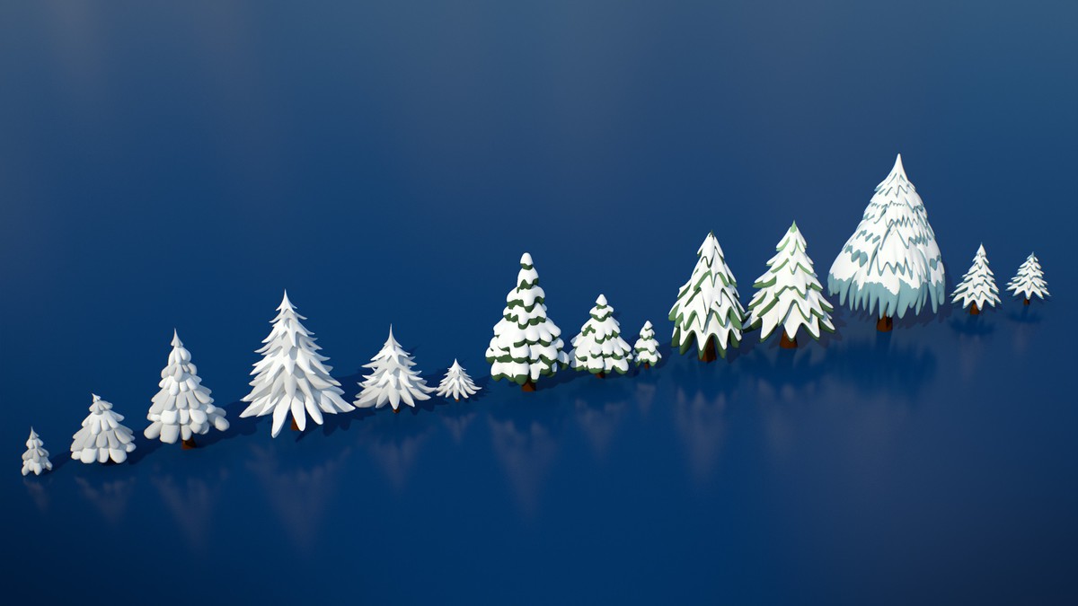 Stylized Lowpoly Winter City Asset Pack