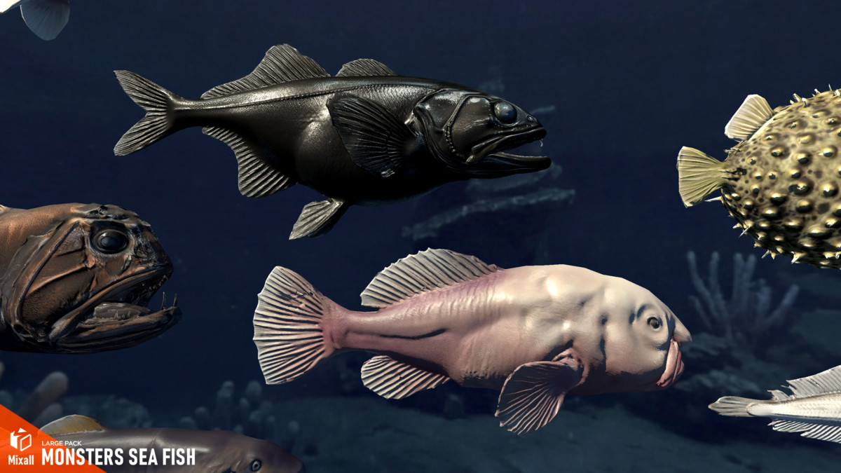 Monsters sea fish - large pack