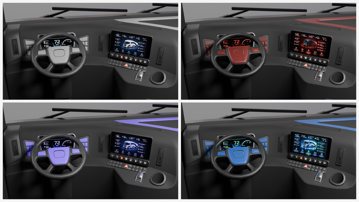 EV Semi Truck Vehicle Pack – Modular Trailer, With Interior & Openable Doors
