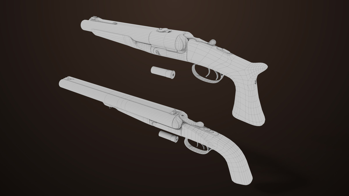 Small Medium Shotgun Black Single Mat URP HDRP Textures