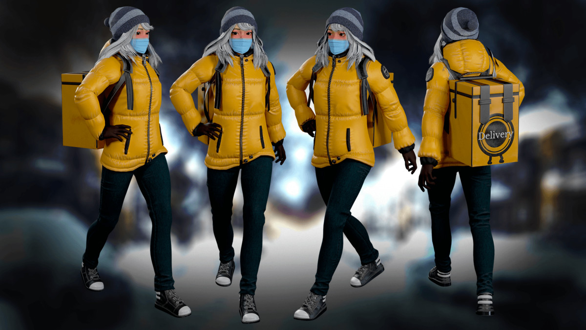 Winter Delivery Girl – Game Ready Modular Character Pack