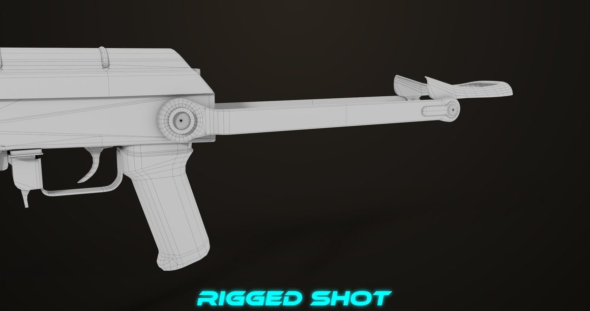 AKMS Light Machine Gun 10 Wood URP HDRP Texture