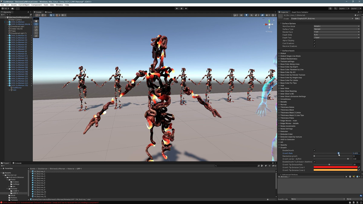 Bio Lines: Gut Woman, a Humanoid Character for horror games