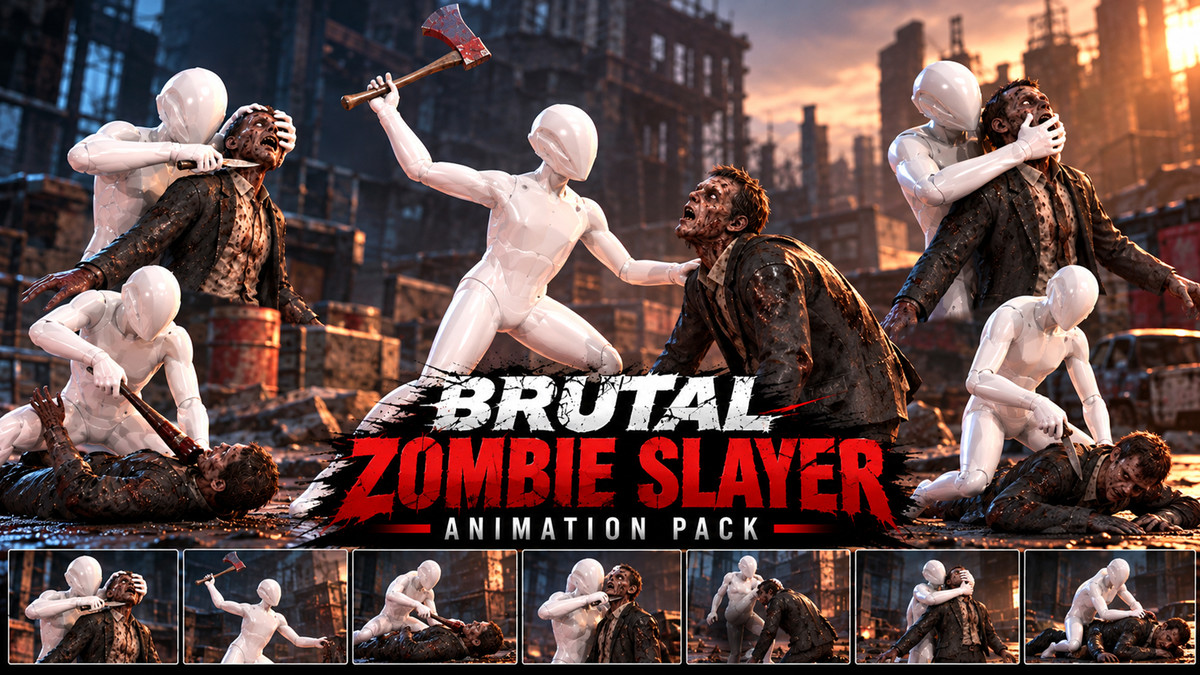 Brutal Zombie Slayer Animation Pack