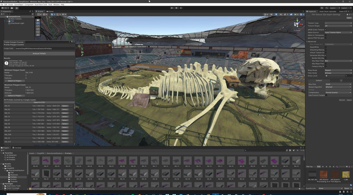 Abandoned Post-Apocalyptic Football Stadium - Modular Environment 3d Level