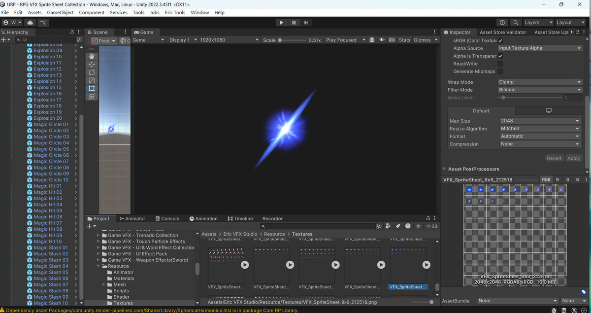RPG VFX Sprite Sheet Collection(Slash,Hit,EXP,Magic Circle)
