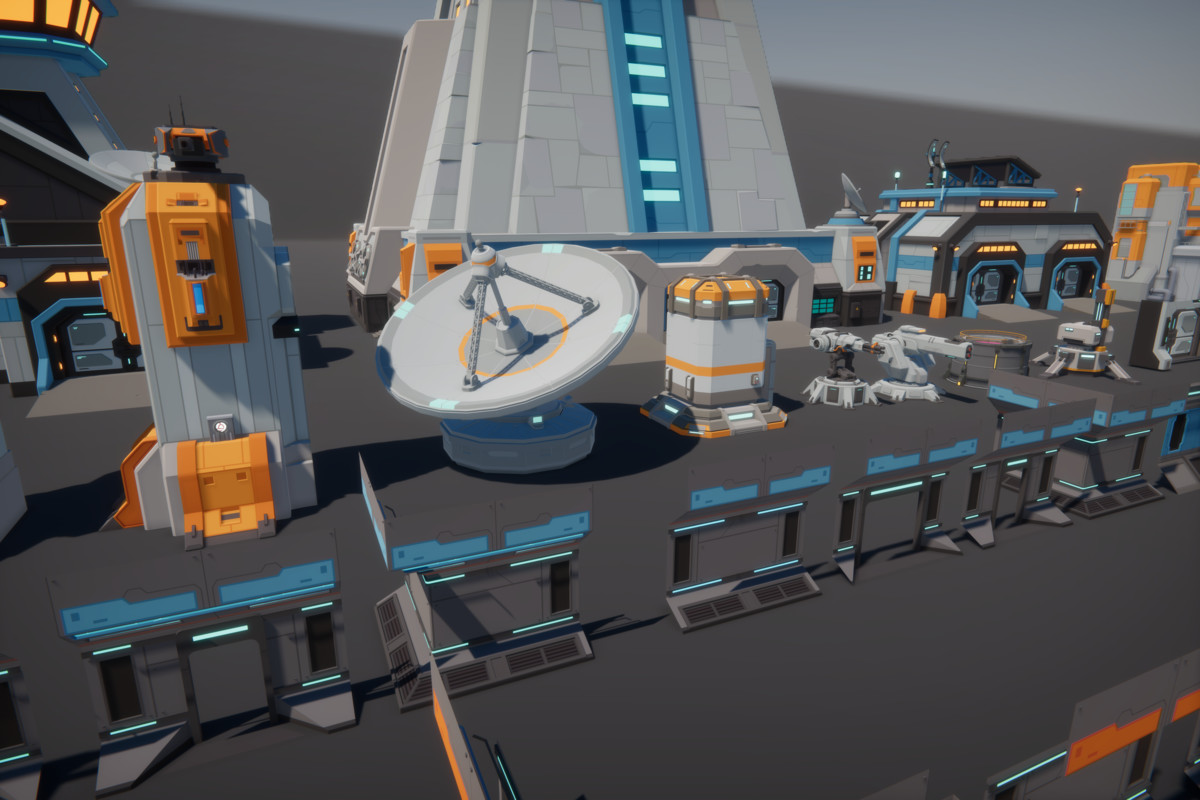 Low Poly Sci-Fi Military Resource Base