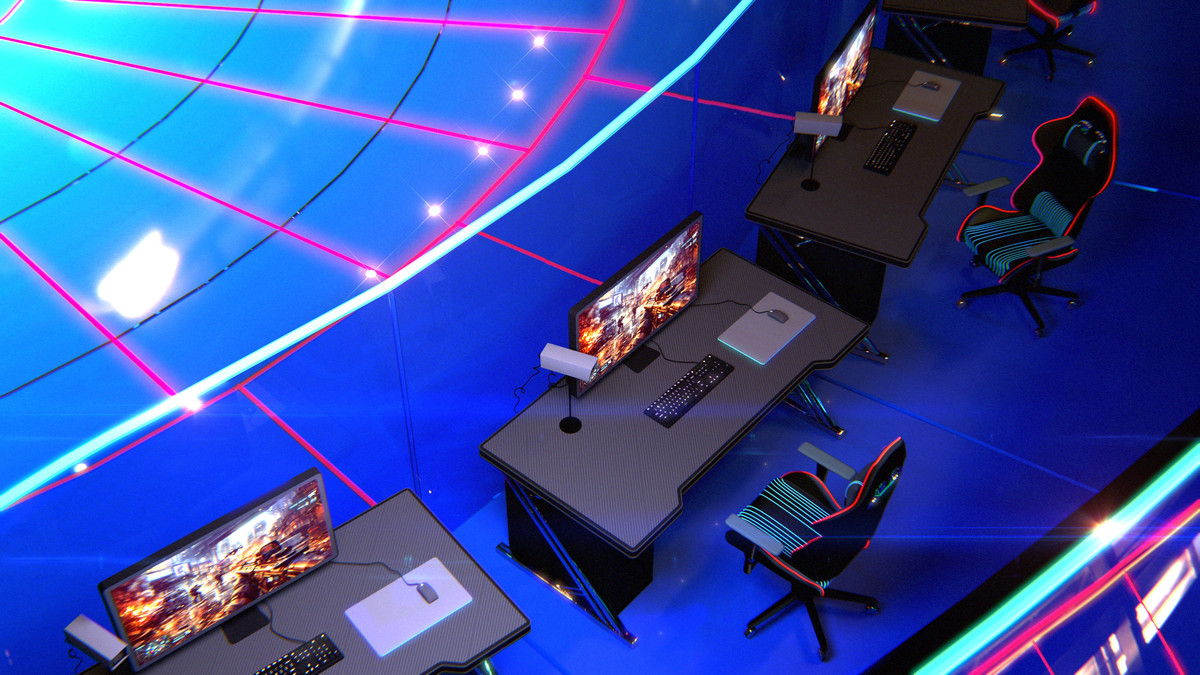 Esports Stage Environment - Futuristic 3d Arena Interior (Gaming Tournament Cup)