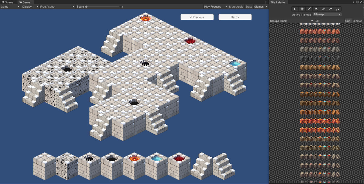 2D Isometric Modular Tileset – Brick & Plank