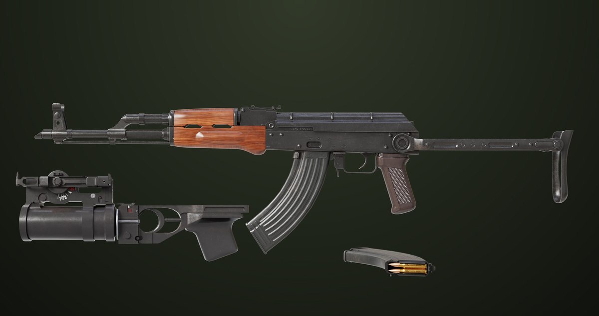 AKMS Light Machine Gun 10 URP HDRP Textures