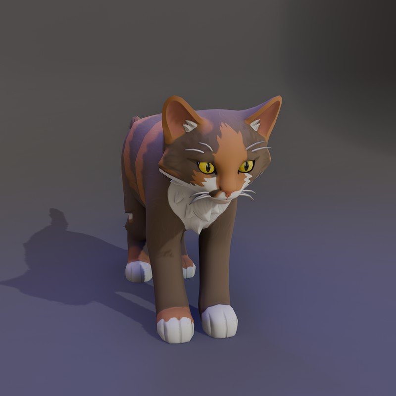 Low Poly Stylized Kittens