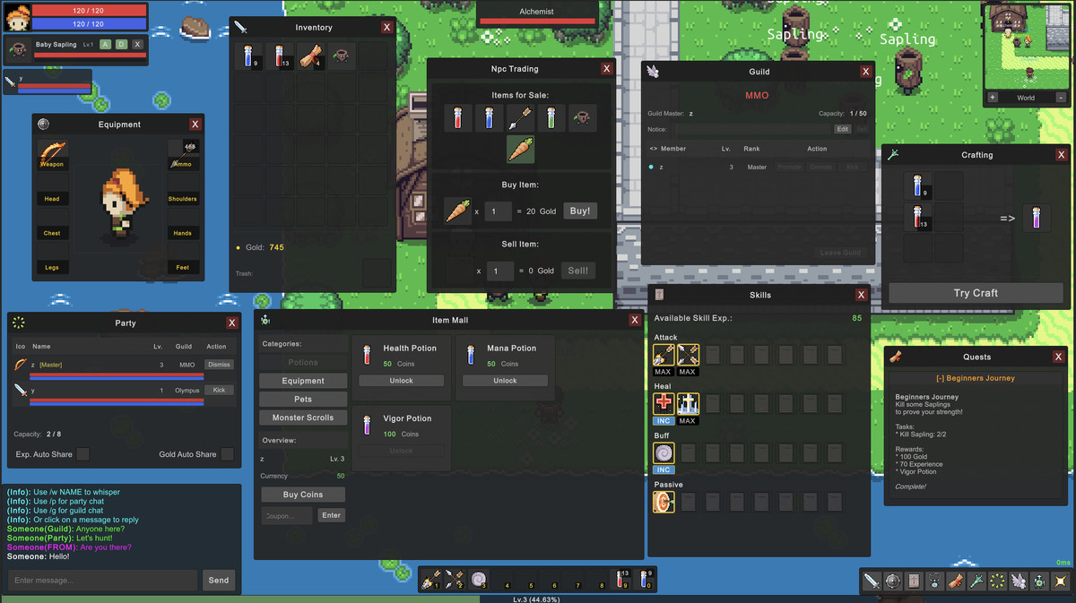 uMMORPG 2D Remastered - MMORPG Engine