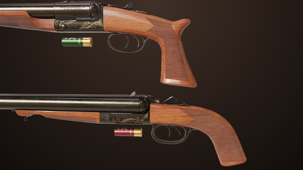 Small Medium Shotgun Black Single Mat URP HDRP Textures