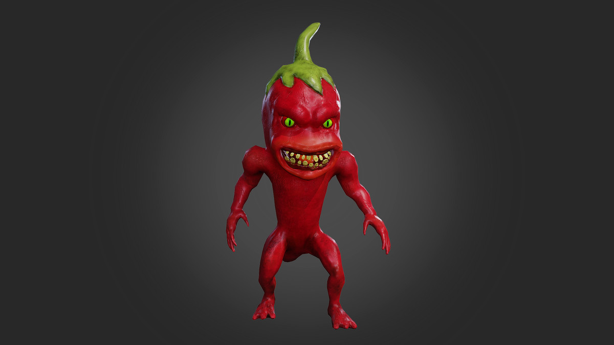 Pepper mutant low poly 3d model