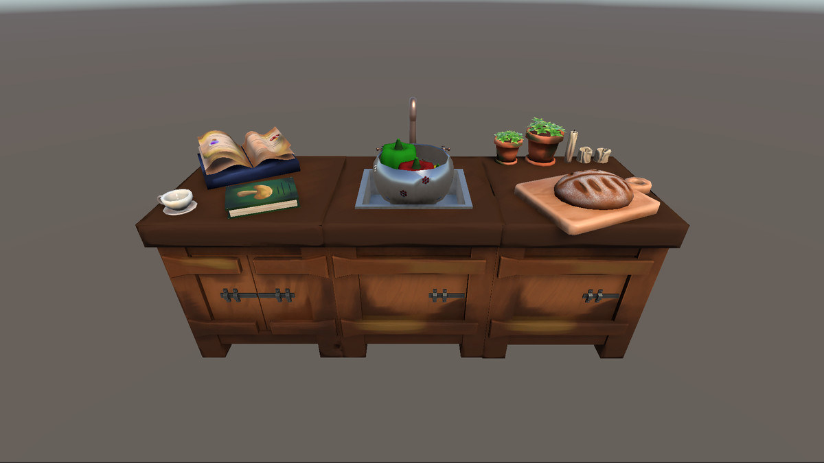 Stylized Hand-Painted Cozy Kitchen Props