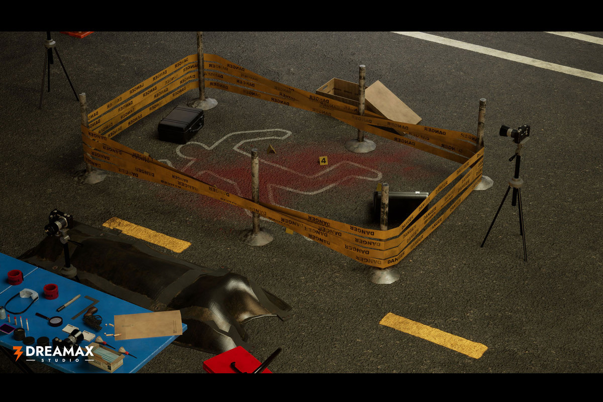 Crime Scene Props - Forensic Evidence Kit, Body Bag, Police Tape & Investigation