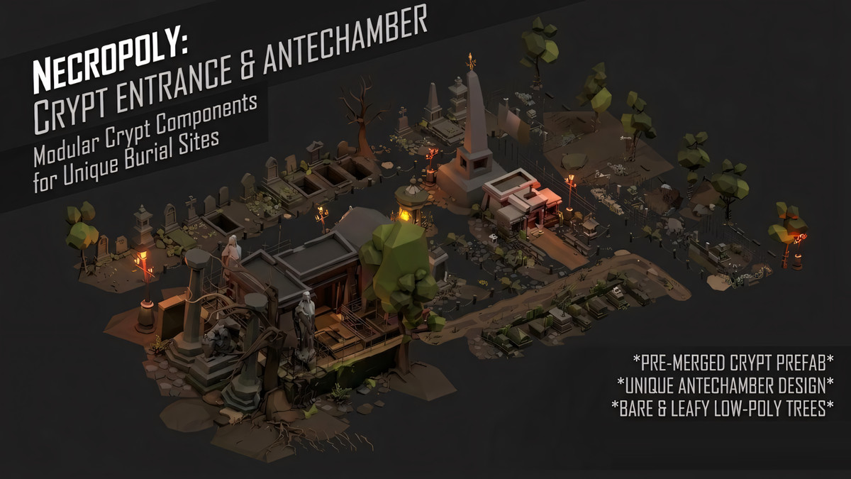 NecroPOLY - Low Poly Cemetery Kit — FREE - Dark Corners