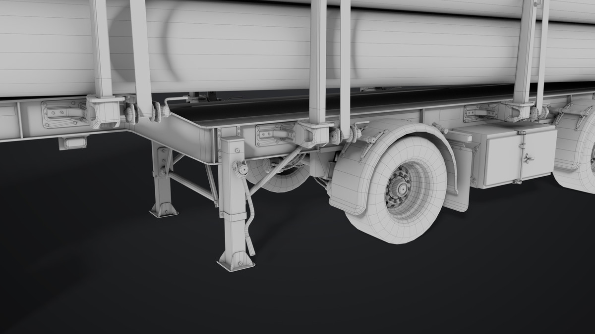 Truck 07 Log Trailer Grey Version URP HDRP Textures