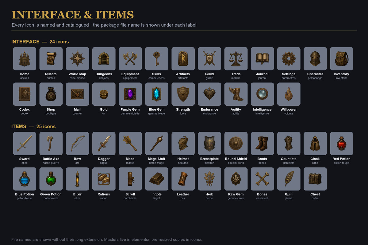Dark Fantasy Raven icons