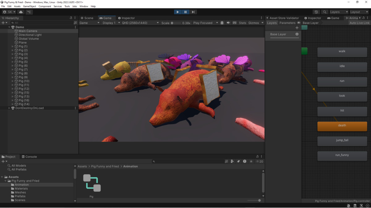 Funny Fried Pig - 3D Character
