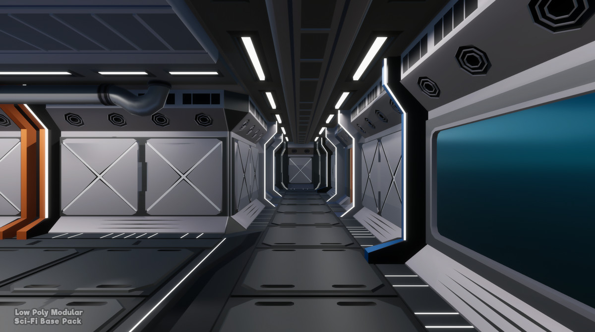 Low Poly Modular Sci-Fi Base Pack