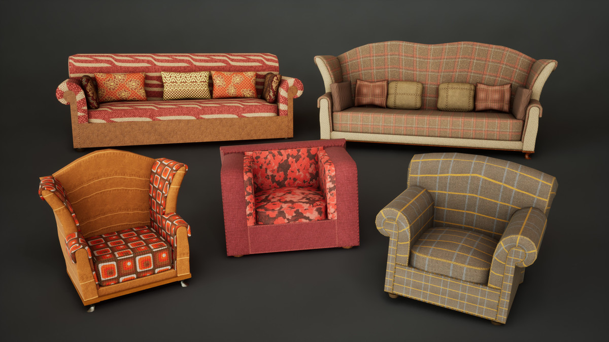 Upholstered Furniture Pack - Customizable 4K PBR Seating Collection Vol.01.