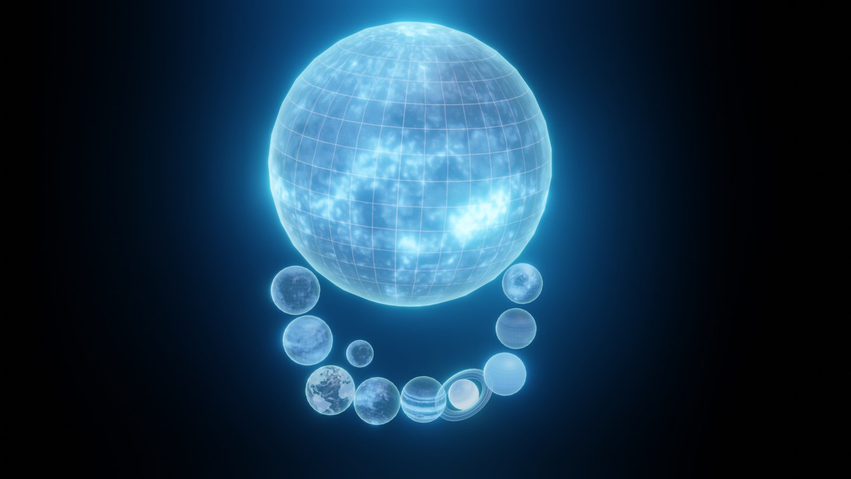 Holographic Solar System Sci-Fi 3D Model