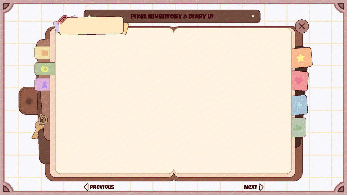Pixel Inventory & Diary UI — Cute Modern Item Icons