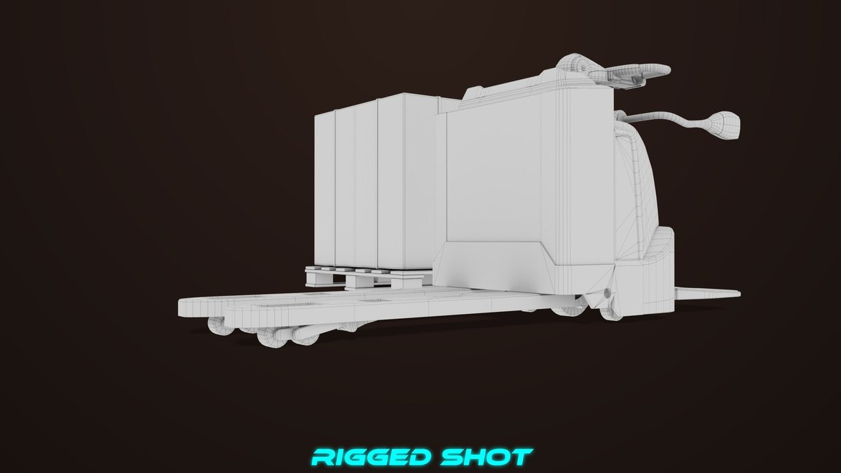 Forklift with Pallet 01 Orange URP HDRP Textures