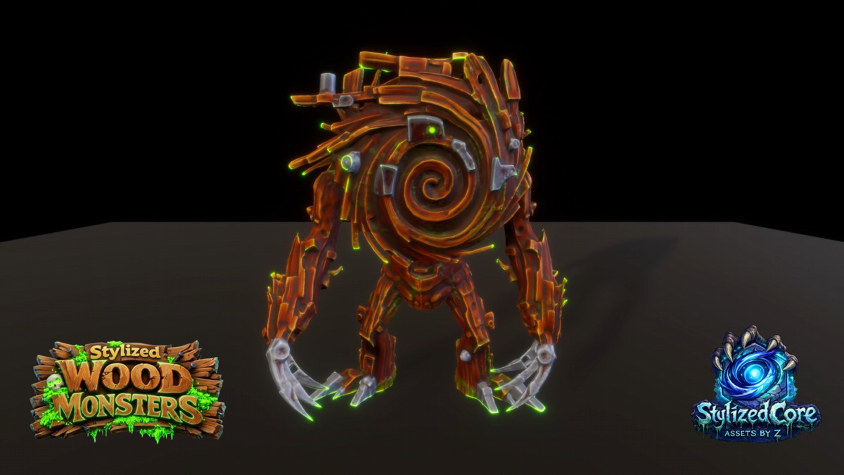 Wood Monsters Pack 2 – 4 Stylized Animated Creatures (LOD + Skins)
