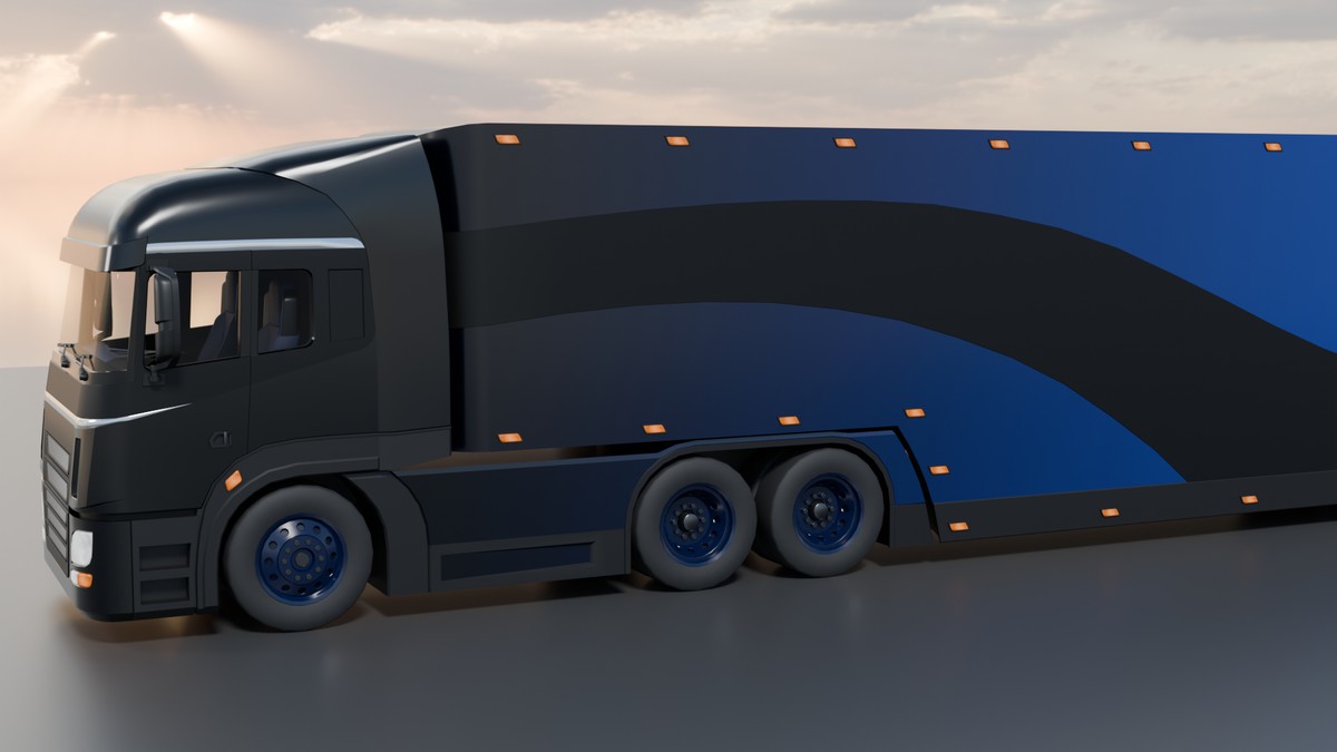 EV Semi Truck Vehicle Pack – Modular Trailer, With Interior & Openable Doors