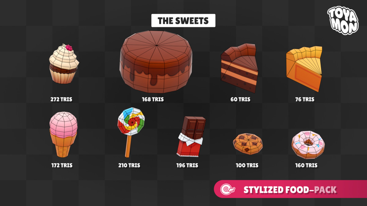 Stylized Food Pack - Low poly