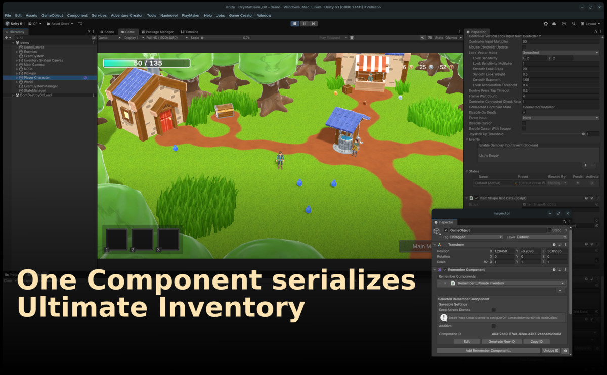Crystal Save | Ultimate Inventory by Opsive Save Module