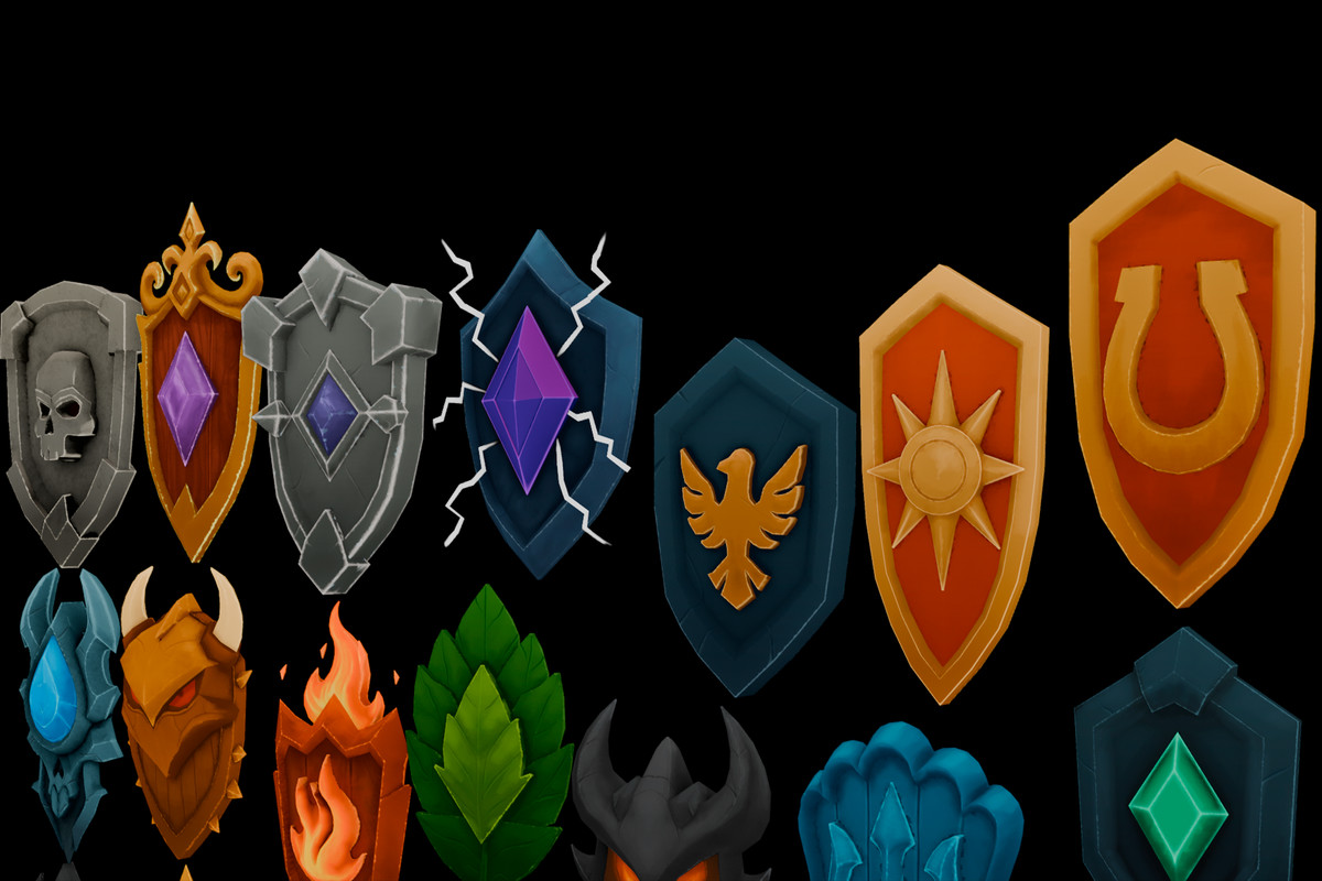 Stylized Shield Pack - 21 Low Poly Fantasy Weapon | Hand-Painted Textures