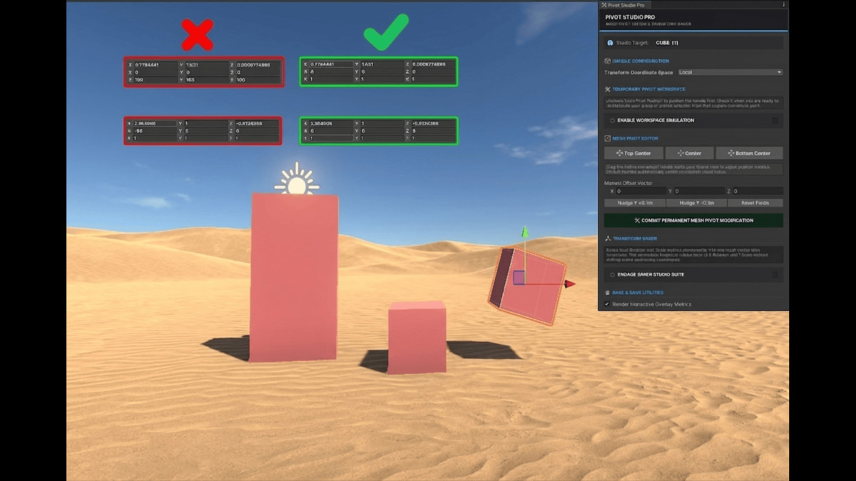 Pivot Studio Pro: Mesh Pivot Editor & Transform Baker