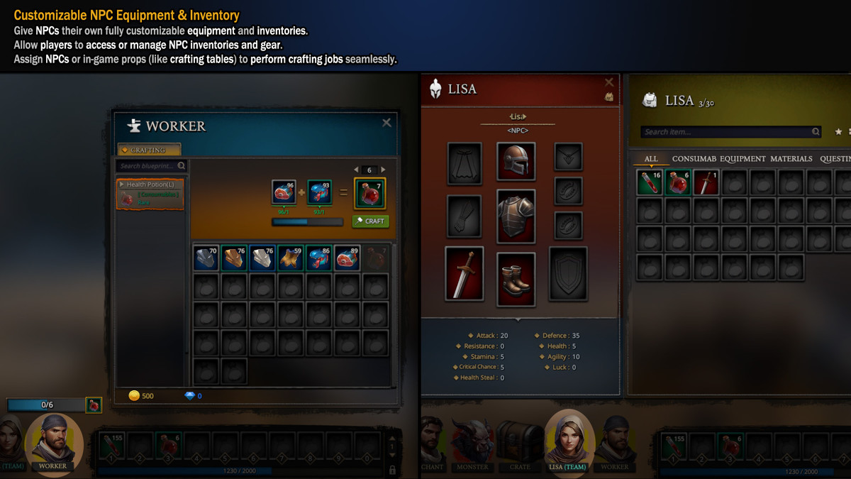 Master Inventory Engine Pro - Crafting/Loot/Trade/Skills/HotBar