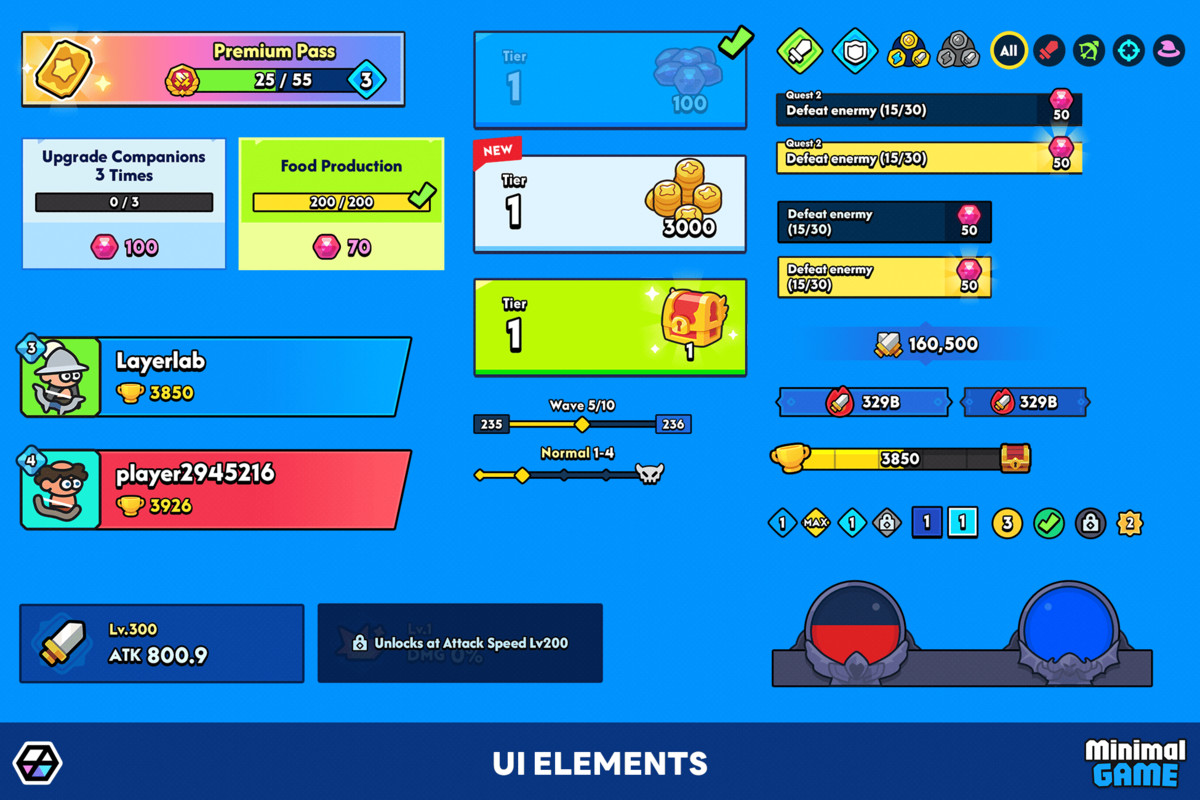GUI Pro - Minimal Game Blue