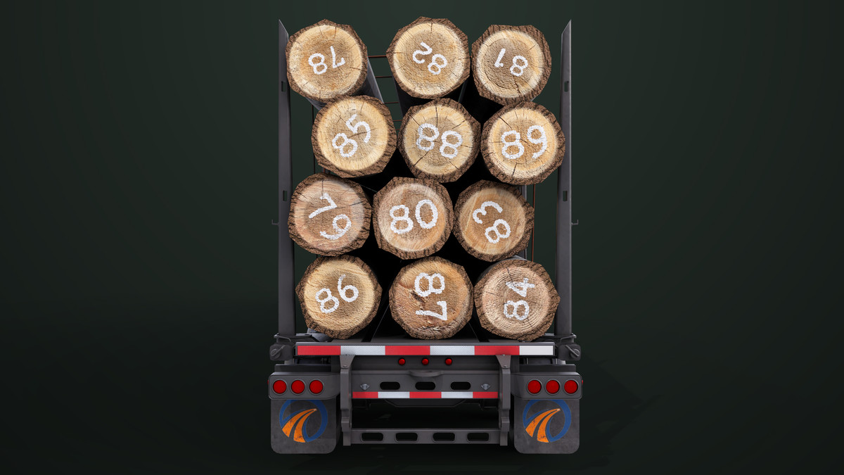 Truck 07 Log Trailer Green Version URP HDRP Textures