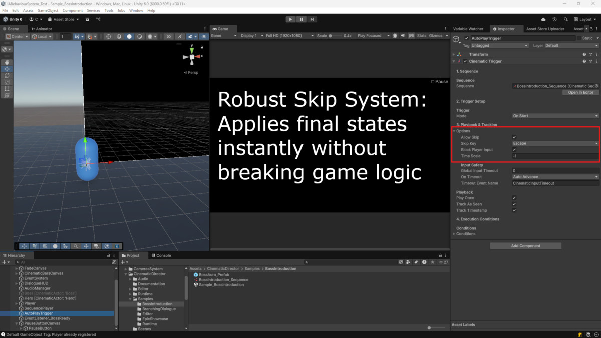 CineGraph: Node-Based Cinematics & Cutscenes