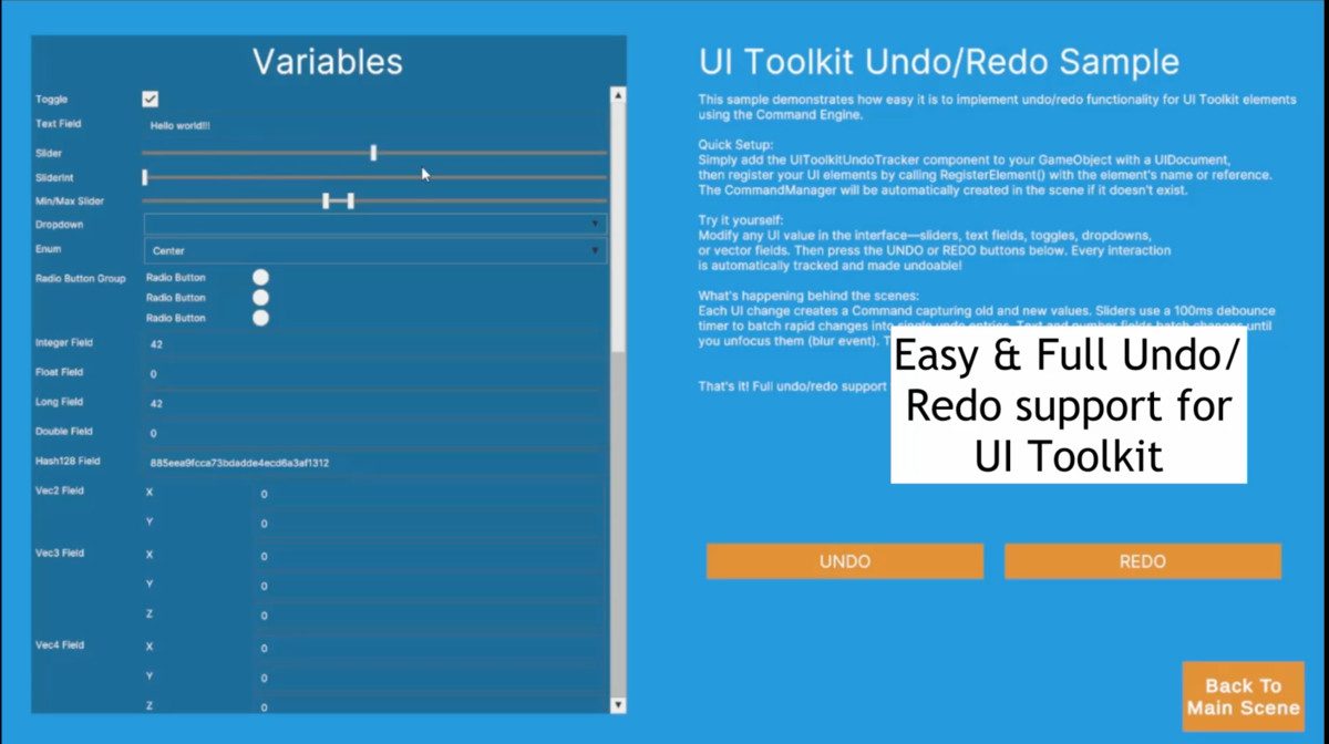 Undo/Redo for UI Toolkit & uGUI