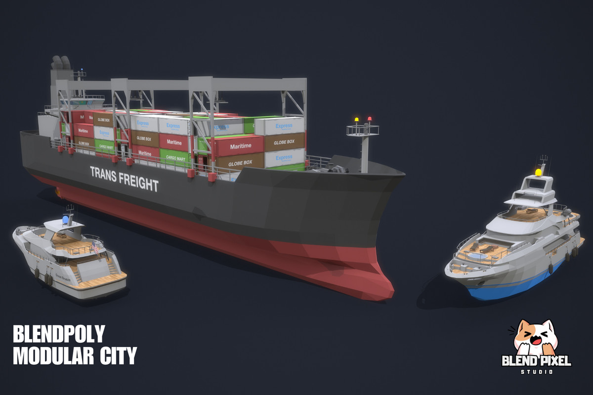BlendPoly Modular City - Low Poly Assets